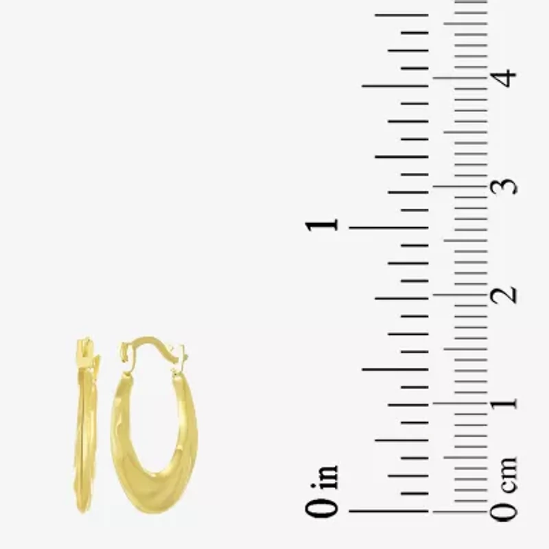 Womens 10K Gold 14.5mm Round Hoop Earrings