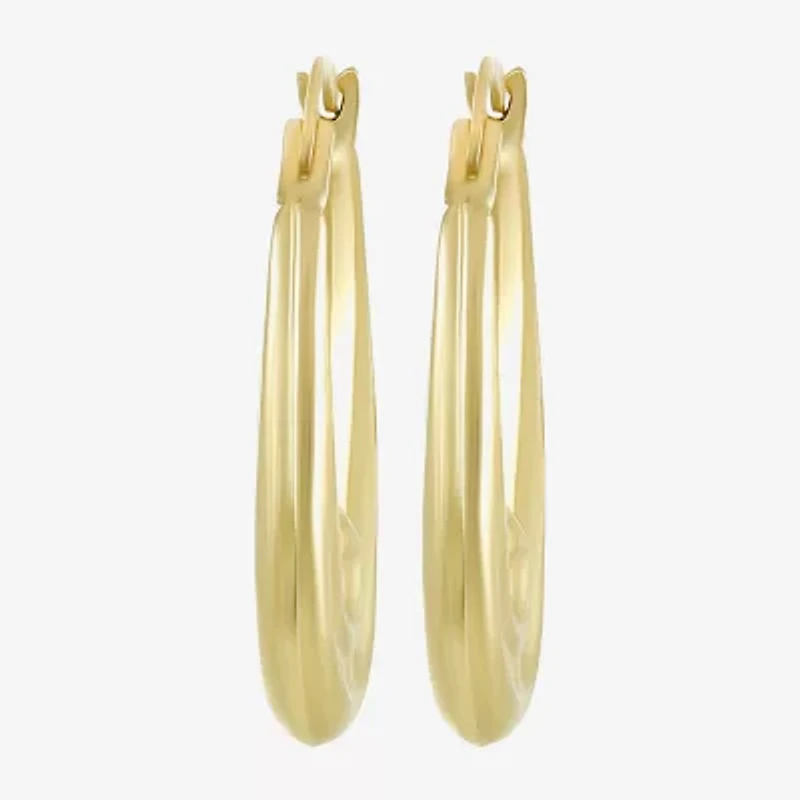 Womens 10K Gold 17.5mm Round Hoop Earrings