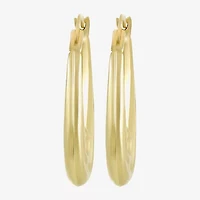 Womens 10K Gold 17.5mm Round Hoop Earrings