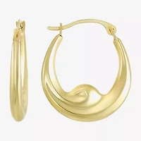 Womens 10K Gold 17.5mm Round Hoop Earrings