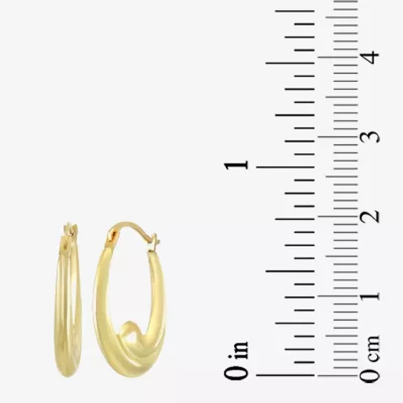 Womens 10K Gold 17.5mm Round Hoop Earrings