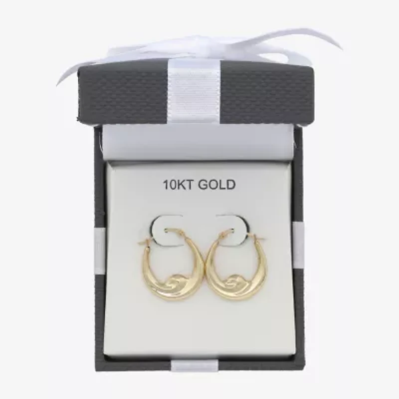 Womens 10K Gold 17.5mm Round Hoop Earrings