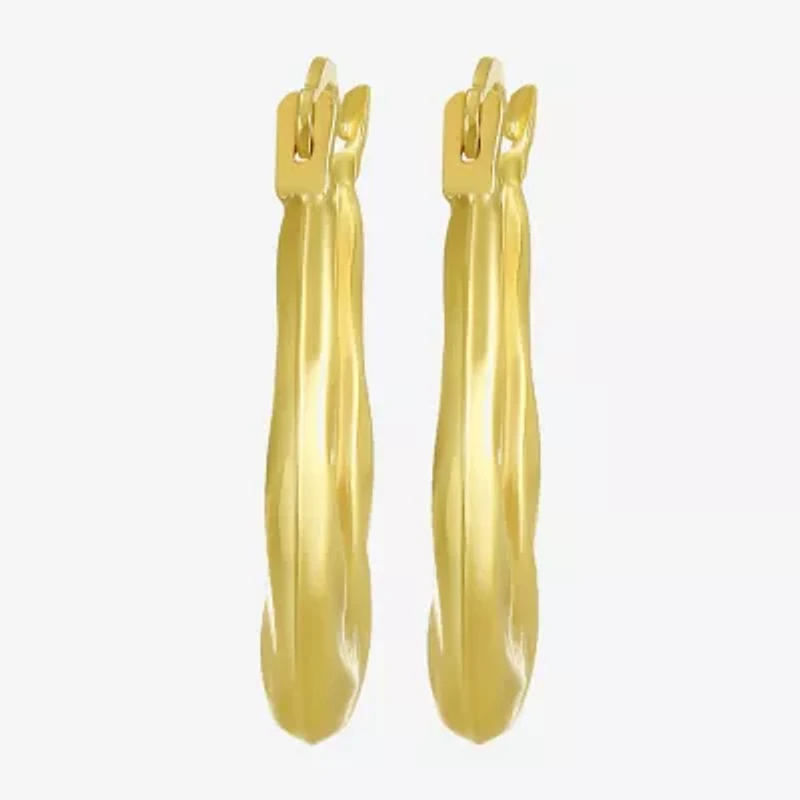 Womens 10K Gold 2.2mm Round Hoop Earrings