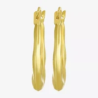 Womens 10K Gold 2.2mm Round Hoop Earrings