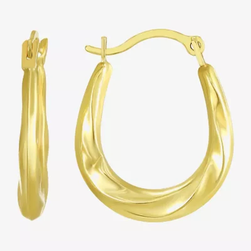 Womens 10K Gold 2.2mm Round Hoop Earrings