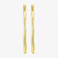 Womens 14K Gold Oval Hoop Earrings