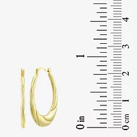 Womens 14K Gold Oval Hoop Earrings
