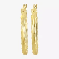 Womens 14K Gold 20mm Oval Hoop Earrings