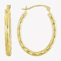 Womens 14K Gold 20mm Oval Hoop Earrings