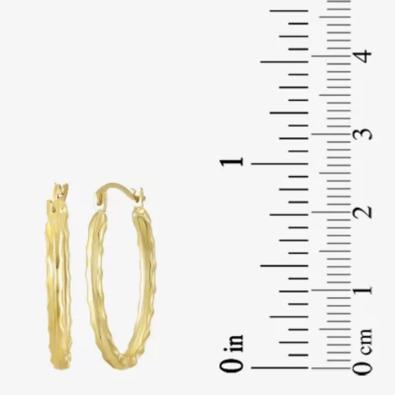 Womens 14K Gold 20mm Oval Hoop Earrings