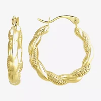 Womens 14K Gold 18mm Round Hoop Earrings