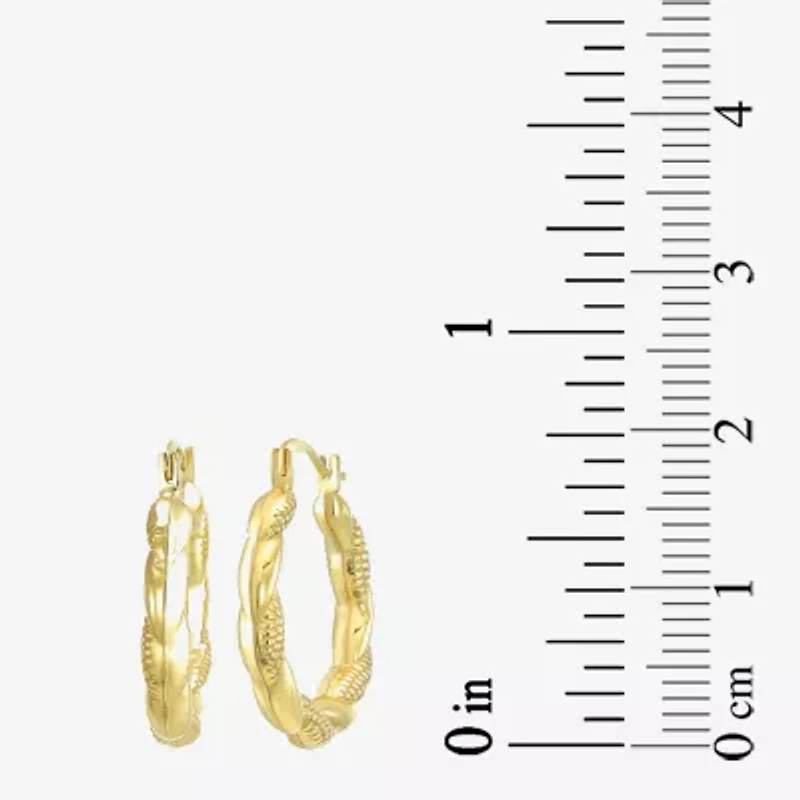 Womens 14K Gold 18mm Round Hoop Earrings