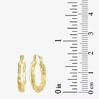 Womens 14K Gold 18mm Round Hoop Earrings