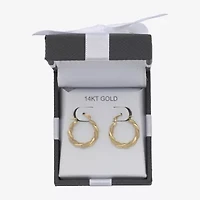 Womens 14K Gold 18mm Round Hoop Earrings