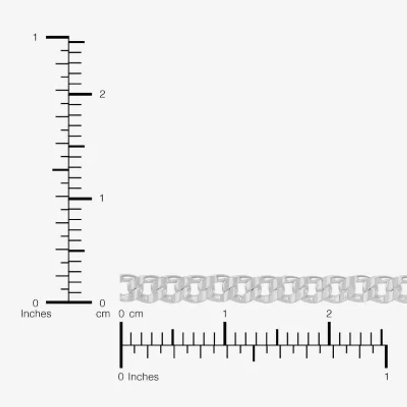 Womens Sterling Silver 10 Inch Solid Curb Ankle Bracelet