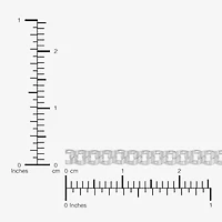 Womens Sterling Silver 10 Inch Solid Curb Ankle Bracelet