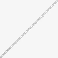 Womens Sterling Silver 10 Inch Solid Curb Ankle Bracelet