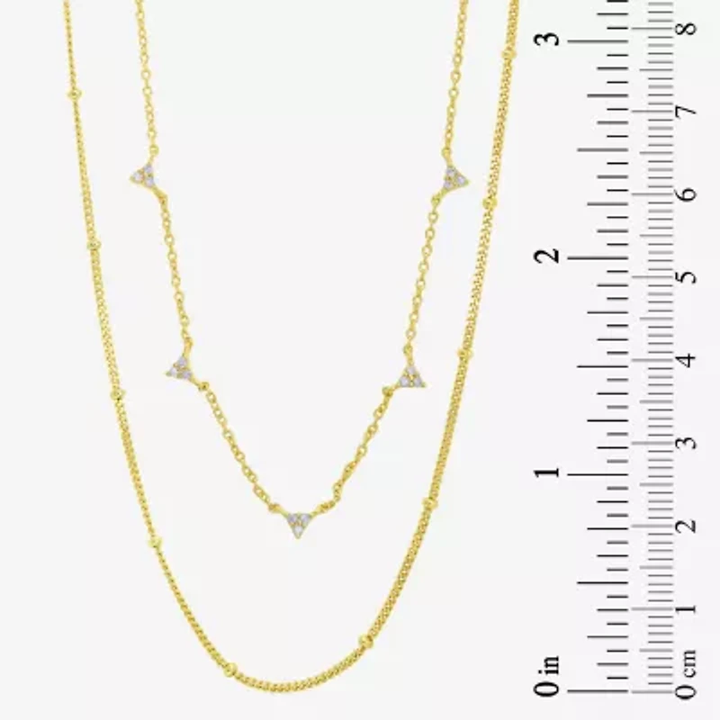 Silver Addiction Womens 14K Gold Over Silver 18 Inch Link Chain Necklace