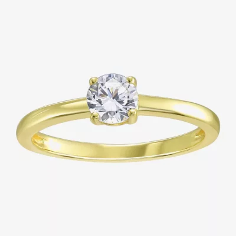 Silver Addiction Womens Cubic Zirconia 14K Gold Over Silver Solitaire Ring Set