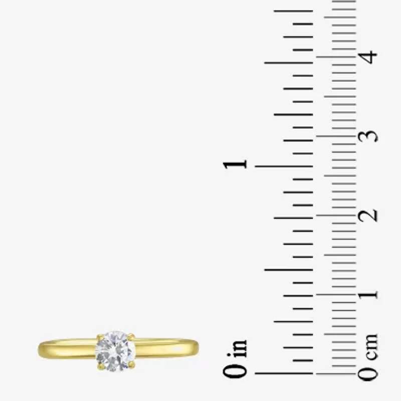 Silver Addiction Womens Cubic Zirconia 14K Gold Over Silver Solitaire Ring Set