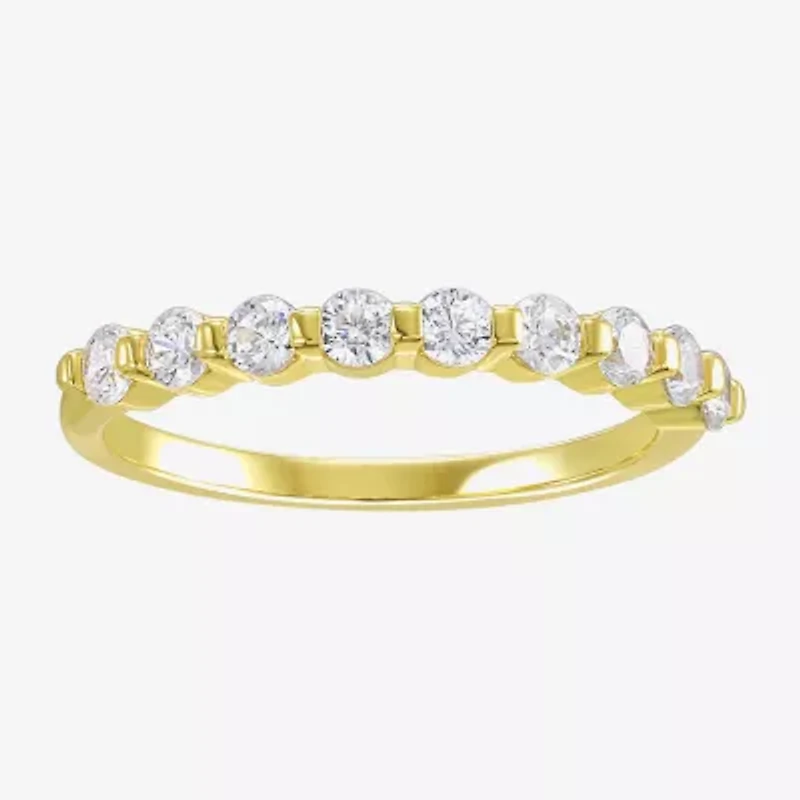 Silver Addiction Womens Cubic Zirconia 14K Gold Over Silver Round Ring Set