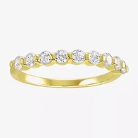 Silver Addiction Womens Cubic Zirconia 14K Gold Over Silver Round Ring Set