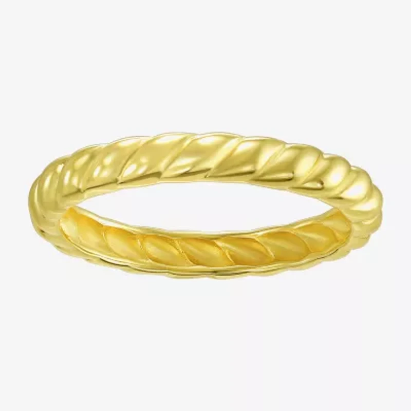 Silver Addiction Womens Cubic Zirconia 14K Gold Over Silver Round Ring Set