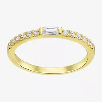 Silver Addiction Womens White Cubic Zirconia 14K Gold Over Silver Ring Set