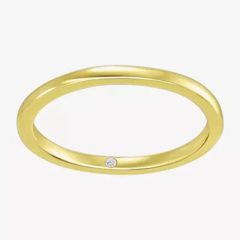 Silver Addiction Womens White Cubic Zirconia 14K Gold Over Silver Ring Set