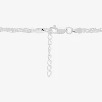 Made in Italy Womens Sterling Silver 10 Inch Solid Link Ankle Bracelet