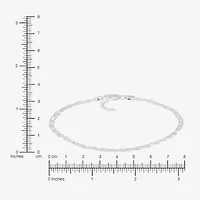 Made in Italy Womens Sterling Silver 10 Inch Solid Link Ankle Bracelet