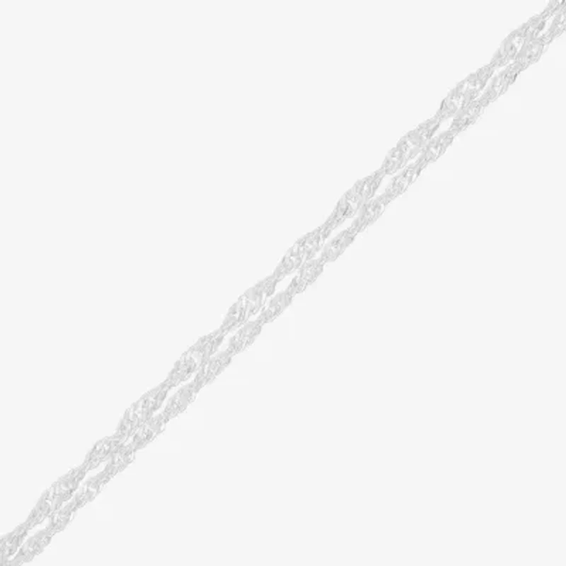 Made in Italy Womens Sterling Silver 10 Inch Solid Link Ankle Bracelet