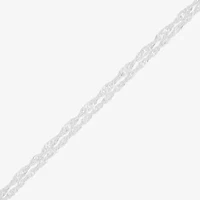 Made in Italy Womens Sterling Silver 10 Inch Solid Link Ankle Bracelet