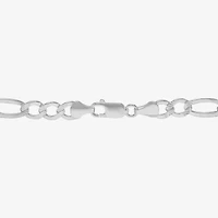 Womens Sterling Silver 8 1/2 Inch Solid Figaro Chain Bracelet
