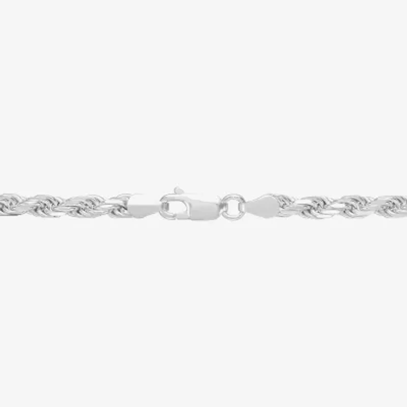 Made in Italy Mens Sterling Silver Inch Rope Chain Necklace