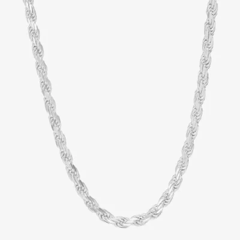 Made in Italy Mens Sterling Silver Inch Rope Chain Necklace