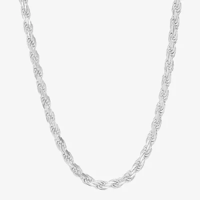 Made in Italy Mens Sterling Silver Inch Rope Chain Necklace