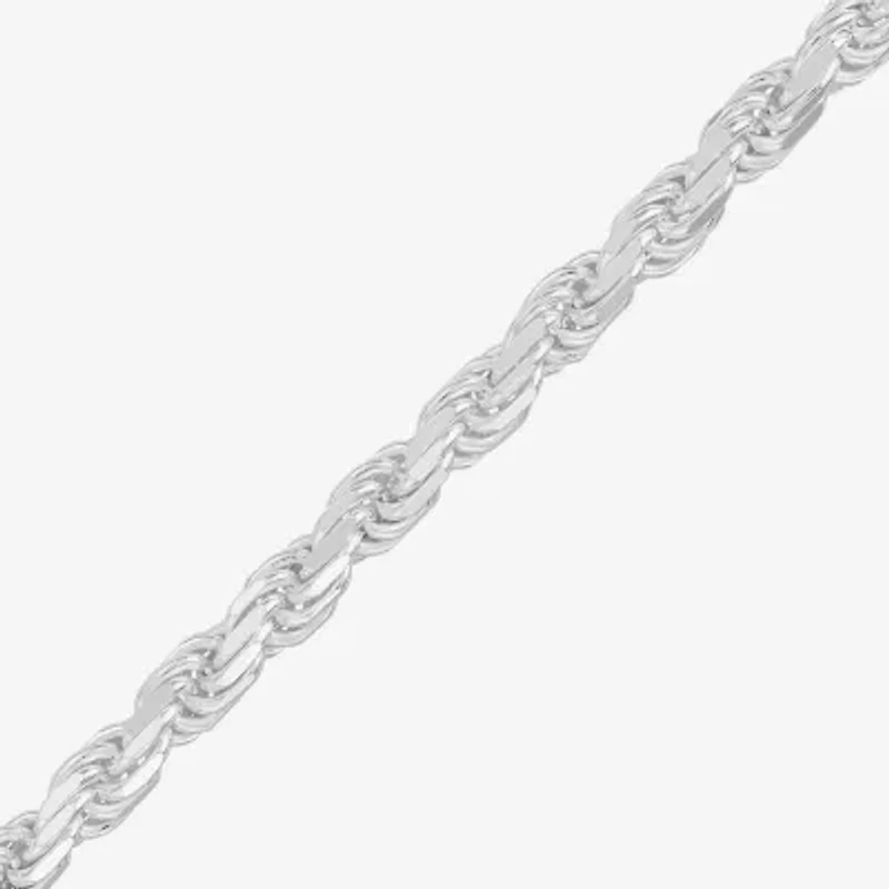 Made in Italy Mens Sterling Silver Inch Rope Chain Necklace