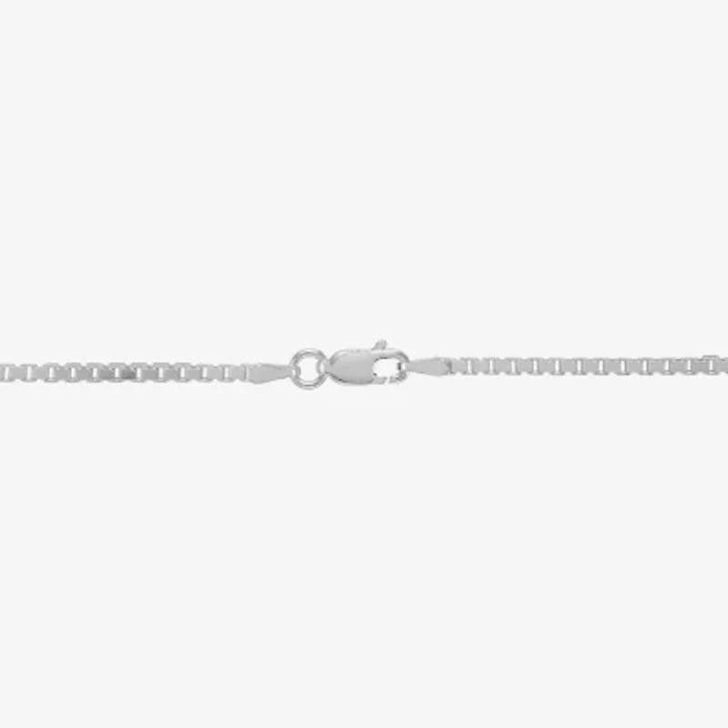 Made in Italy Womens Sterling Silver Inch Box Chain Necklace