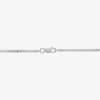 Made in Italy Womens Sterling Silver Inch Box Chain Necklace