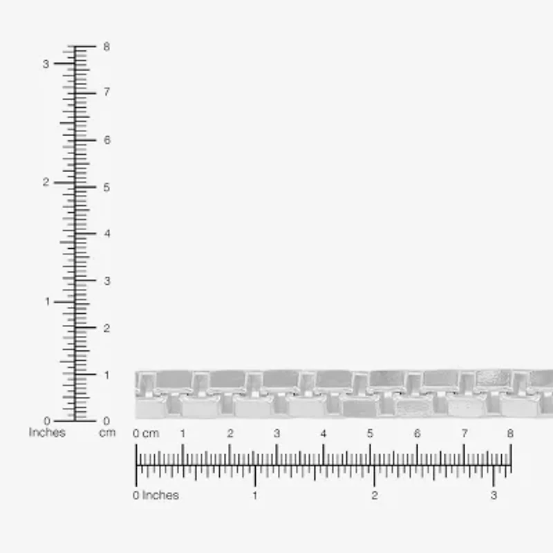 Made in Italy Womens Sterling Silver Inch Box Chain Necklace