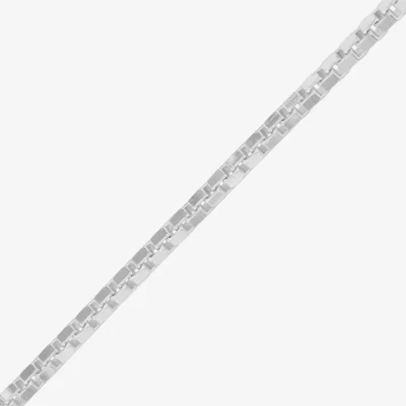 Made in Italy Womens Sterling Silver Inch Box Chain Necklace