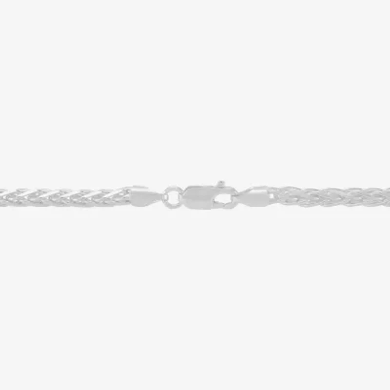 Made in Italy Mens Sterling Silver 8 1/2 Inch Solid Wheat Chain Bracelet