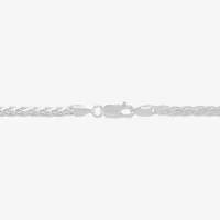 Made in Italy Mens Sterling Silver 8 1/2 Inch Solid Wheat Chain Bracelet