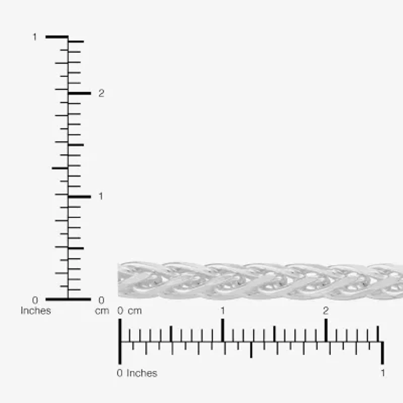 Made in Italy Mens Sterling Silver 8 1/2 Inch Solid Wheat Chain Bracelet