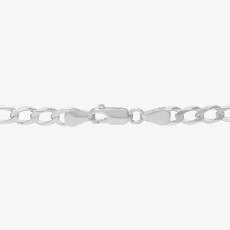 Made in Italy Womens Sterling Silver 24 Inch Figaro Chain Necklace