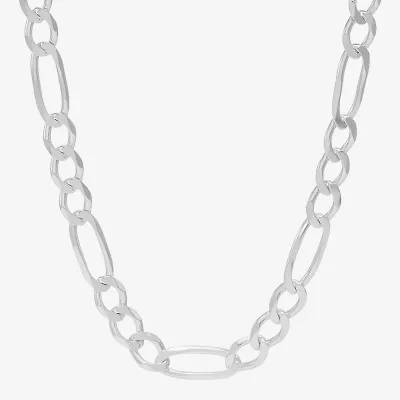 Made in Italy Womens Sterling Silver 24 Inch Figaro Chain Necklace