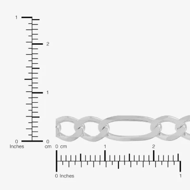 Made in Italy Womens Sterling Silver 24 Inch Figaro Chain Necklace