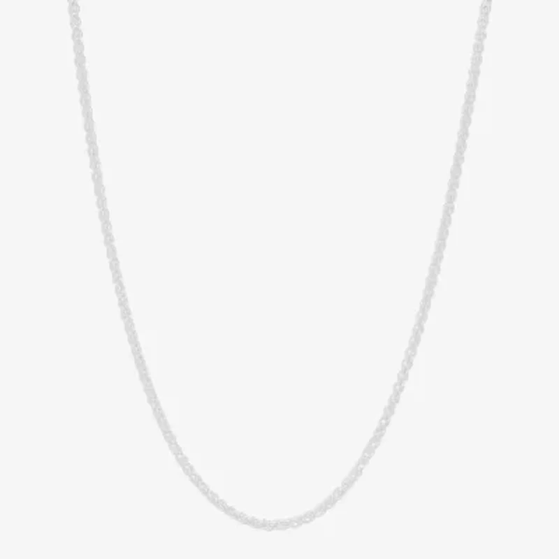 Made in Italy Womens Sterling Silver Inch Wheat Chain Necklace