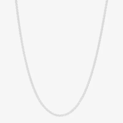 Made in Italy Womens Sterling Silver Inch Wheat Chain Necklace